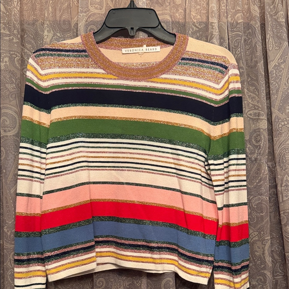 Veronica Beard Colorful Striped Knit Top